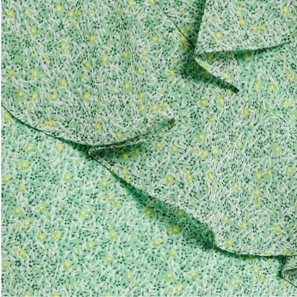 NWT Mikael Aghal Green Floral Gown - Picture 4 of 9